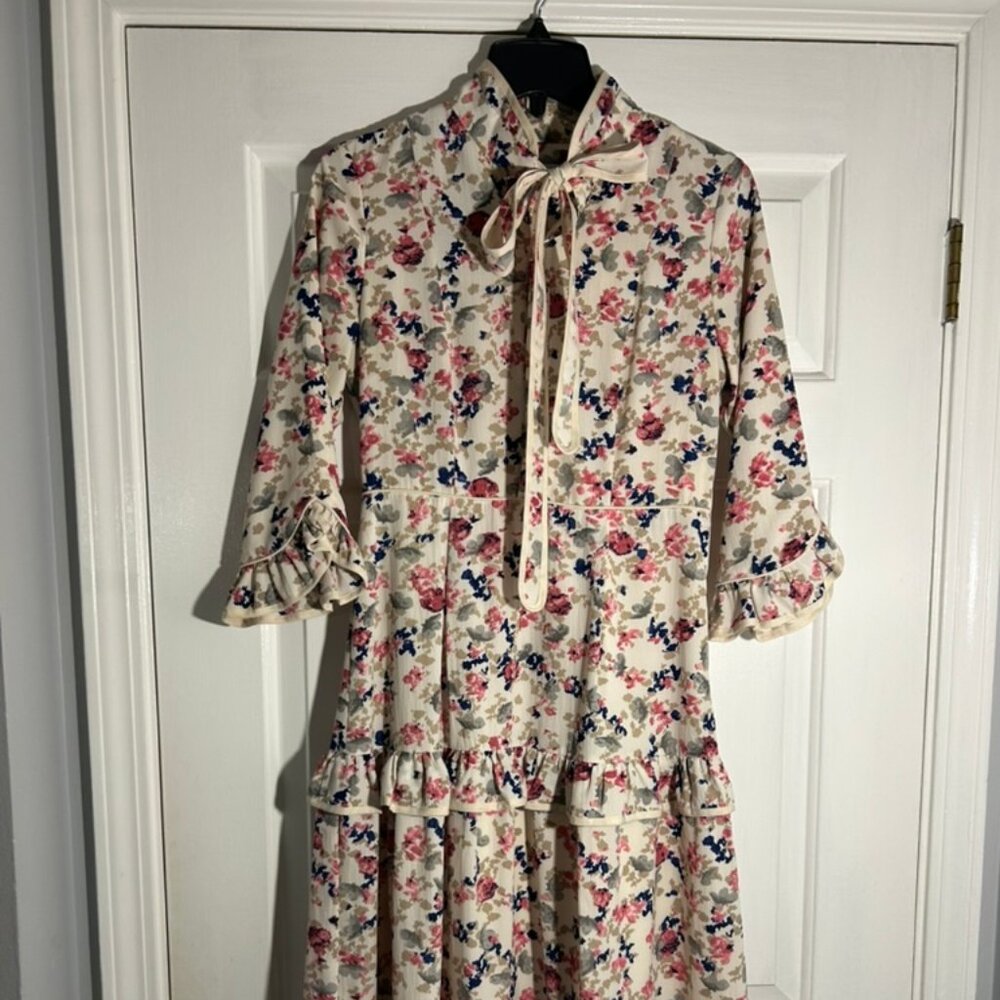 Dainty Jewells Floral White Midi Sundress with Bishop Sleeves Original